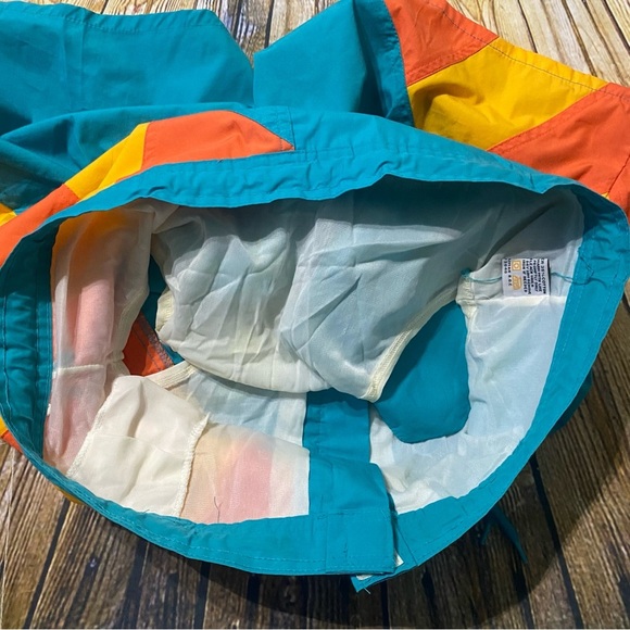 Vintage 70’s Jockey Orange Green Striped Brief Lined Swim Trunks Shorts - Picture 4 of 7